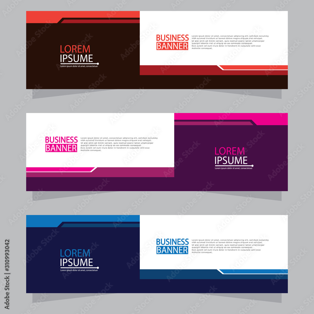 Naklejka premium Vector abstract design web banner template. Web Design Elements - Header Design. Abstract geometric web banner template on grey background.Modern banner.