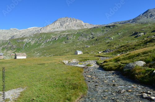 the brook of saint-benoit which meanders through the beautiful fond d'Aussois valley