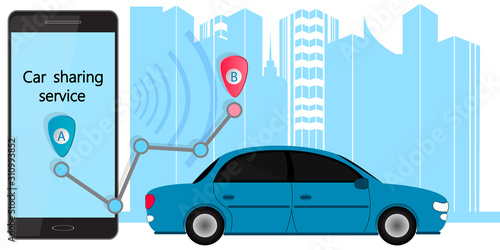 car sharing service. vector illustration.