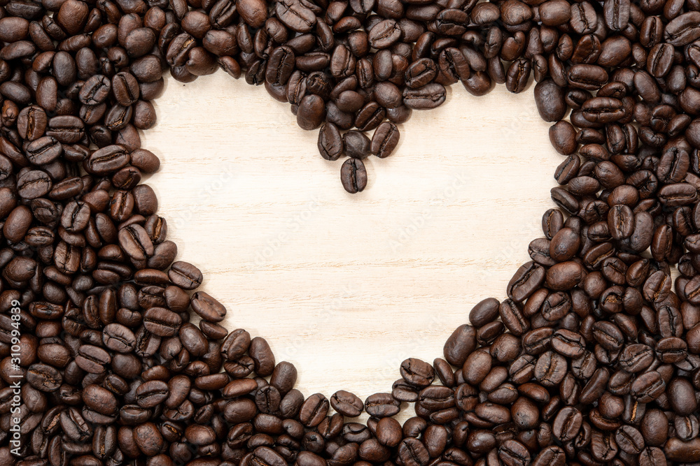 Heart-shaped frame of coffee beans. No edit. Heart-shaped frame of coffee beans. No edit.