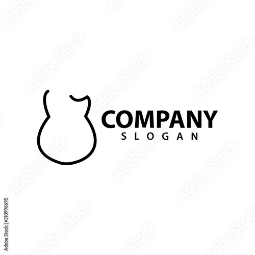 Guitar logo template, music design vector icon illustratio