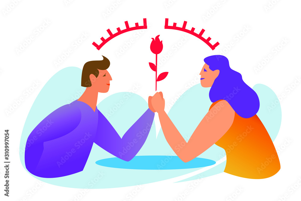 Gender equality man and woman. Equal social status and family relations Vector | Adobe Stock