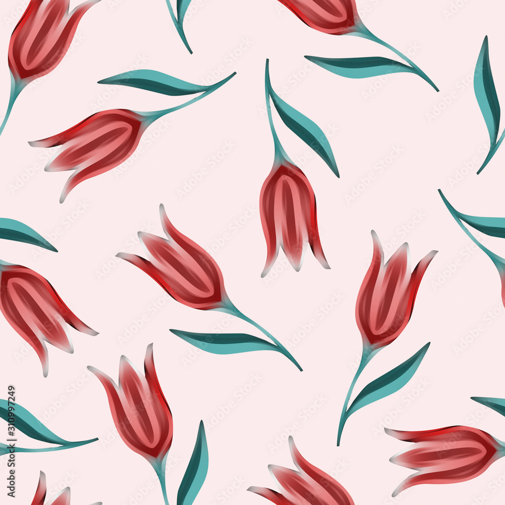 Tulips seamless pattern. Tulips seamless pattern.