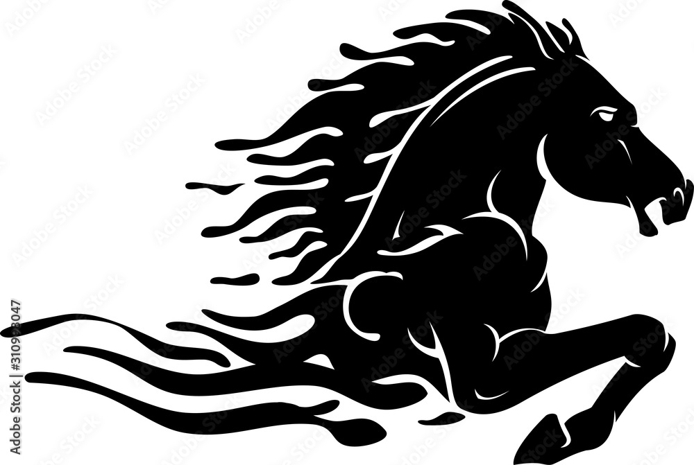Water Horse Silhouette, Mythical Creature Water Horse Silhouette, Mythical Creature
