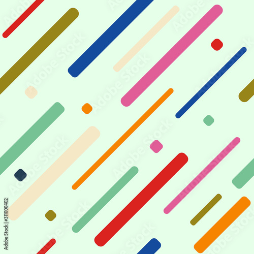 Seamless pattern with flat geometric shape pattern. Background in retro colors. Vector template.