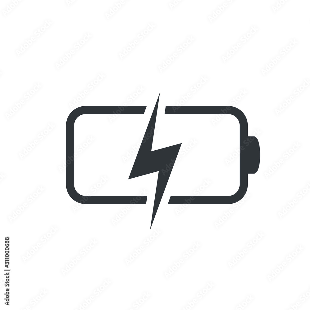 Battery charging UI icon vector Battery charging UI icon vector