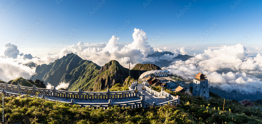 Pagoda at the top of mount Fanispan, Sapa region, Lao Cai, Vietnam
