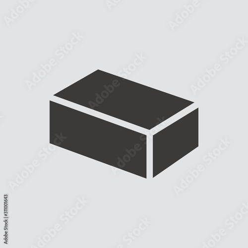 Brick work icon isolated of flat style. Vector illustration.