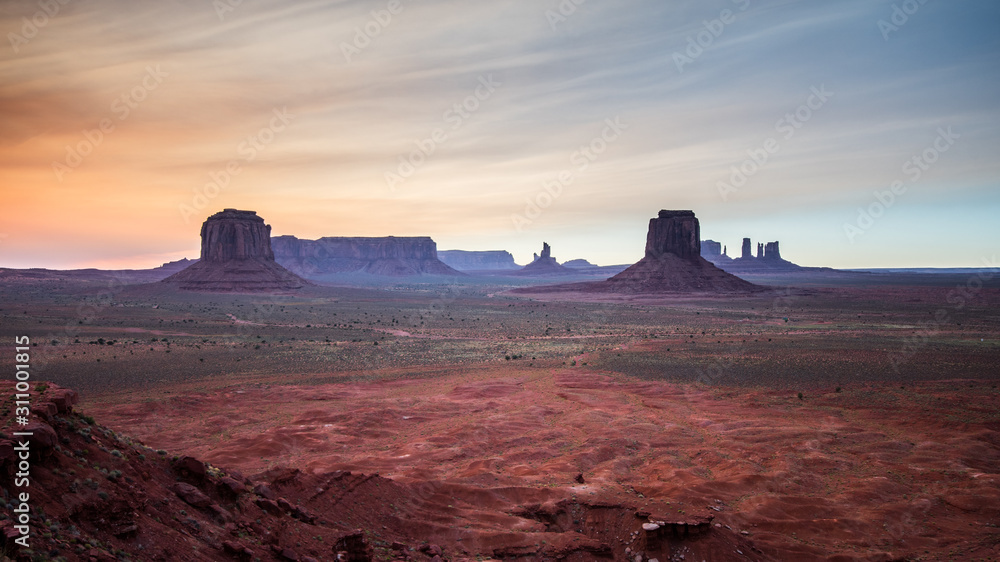 Panoramic view in the Valley Drive Monument Valley