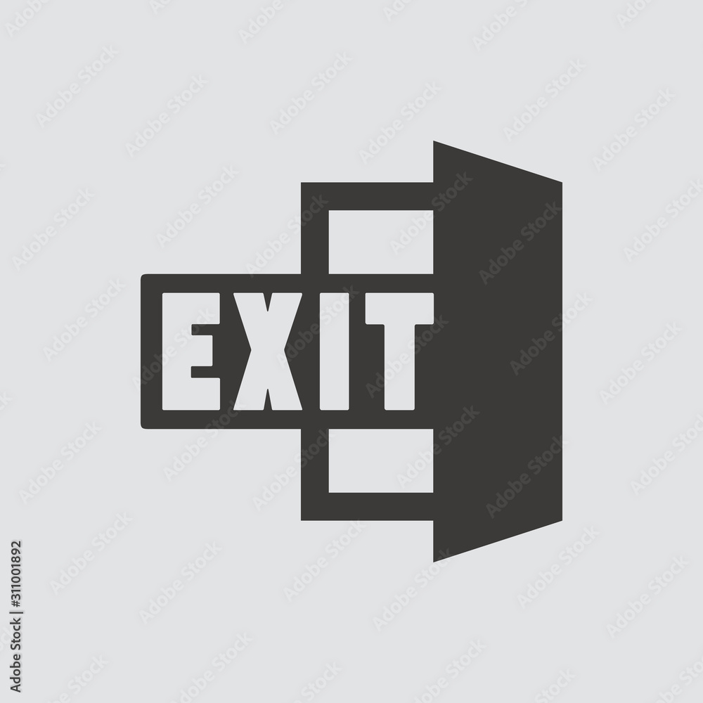 exit icon isolated of flat style. Vector illustration. exit icon isolated of flat style. Vector illustration.