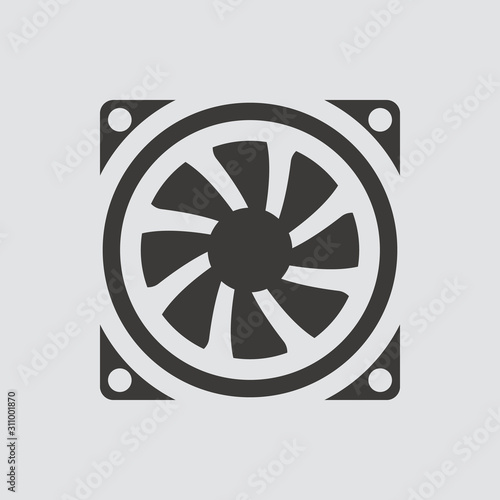 Exhaust fan icon isolated of flat style. Vector illustration.