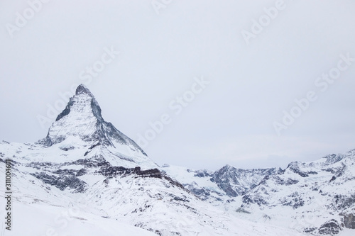 Different captions of Matterhorn in winter in Zermatt in Switzerland © LAMushom