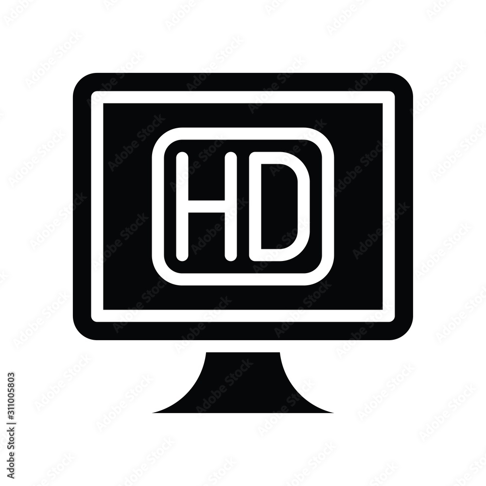 Television and technology related HD TV vector in solid style Television and technology related HD TV vector in solid style