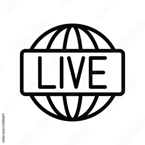 Television and technology related wold news vector in lineal or editable stroke design