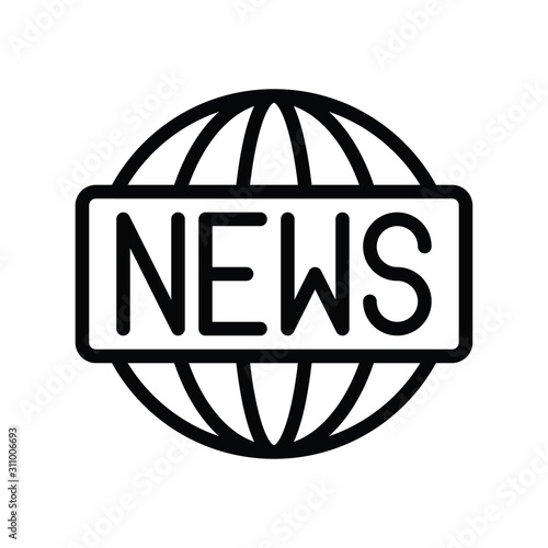 Television and technology related wold news vector in lineal or editable stroke design