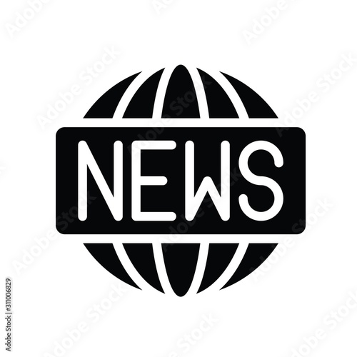 Television and technology related wold news vector in solid style