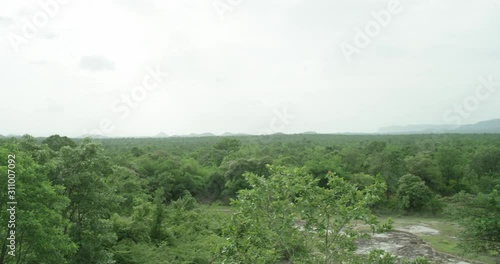 Wallpaper Mural The camera is slowly panning and showing a panoramic view of the a huge mountain range of forest Torontodigital.ca