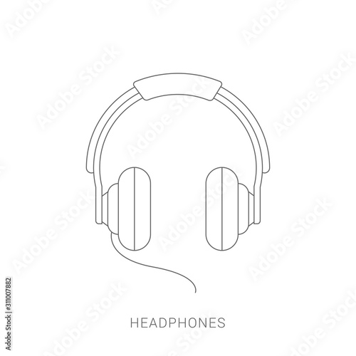Headphones dj computer music beats sign icon