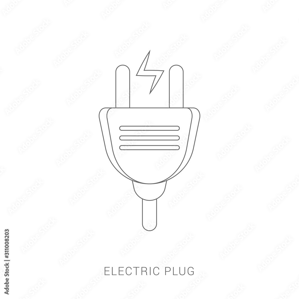 Electric plug flat icon Electric plug flat icon