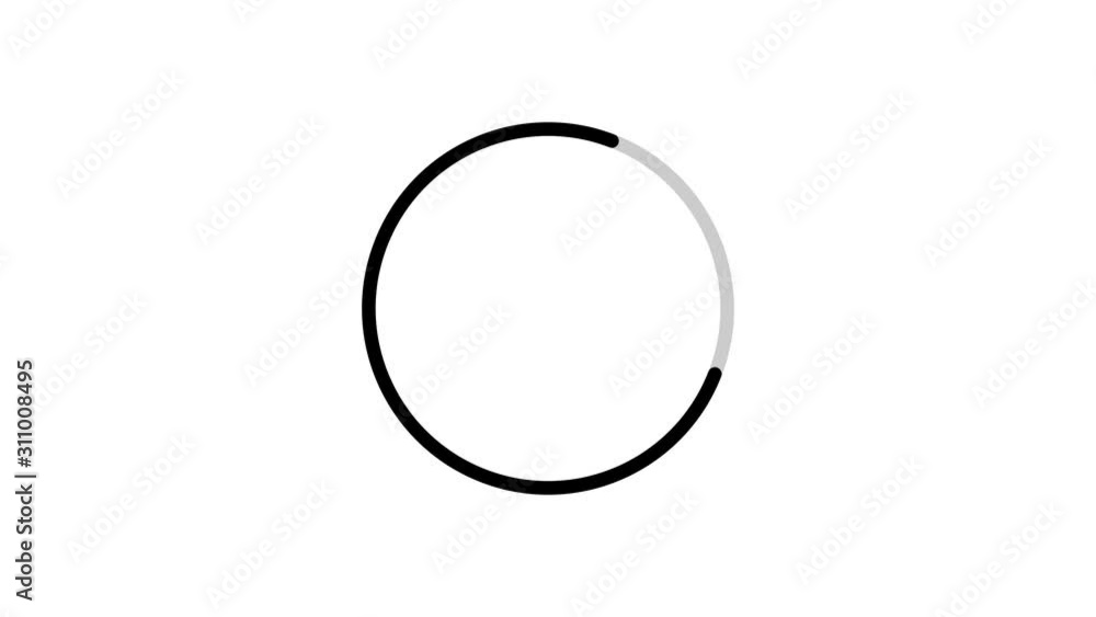 Minimal Black And White Preloader With Circle Strokes/ 4k animation of a design minimal preloader with black and white circle strokes looping in and out