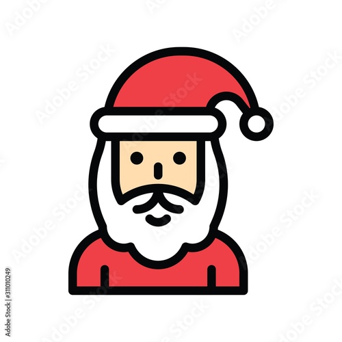 Xmas related Santa clause avatar with editable stroke