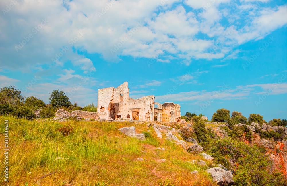 Historical Canytelis (kanlidivane) ancient city in Mersin, Turkey (kanlidivane)