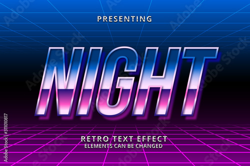 3d Retrowave futuristic editable text effect