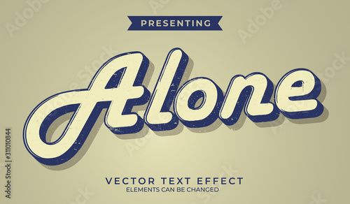 Bold 3d retro editable text effect with grunge texture