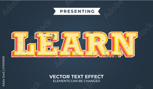 Bold 3d retro editable text effect with grunge texture