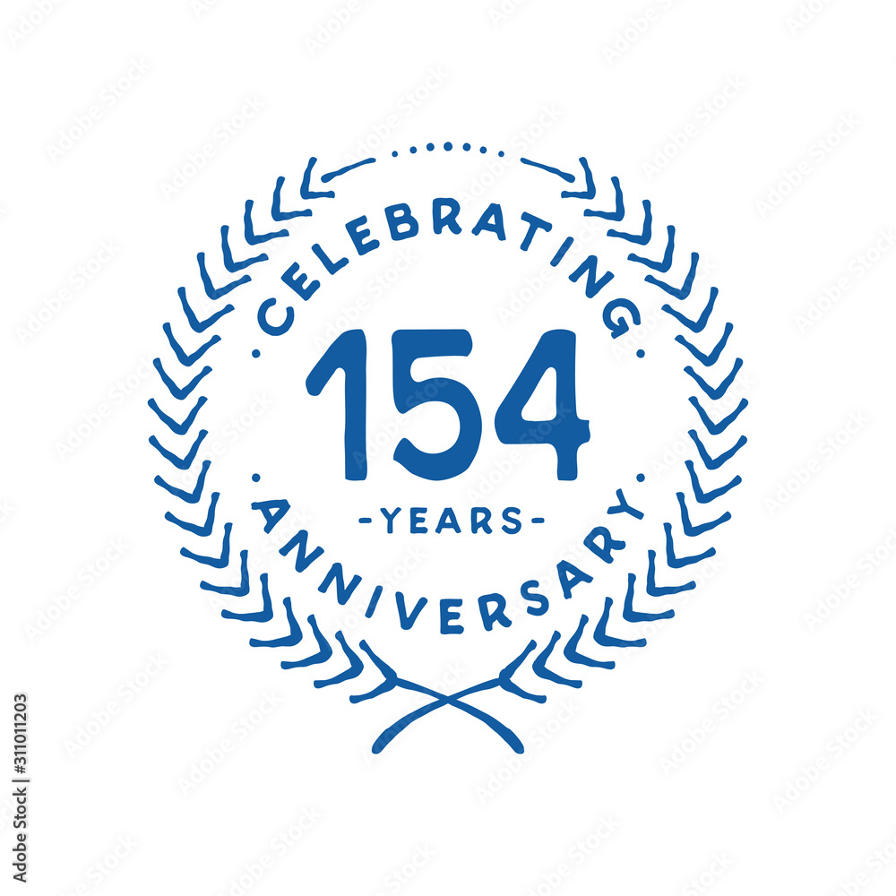 154 years design template. 154th logo. Vector and illustration. 154 years design template. 154th logo. Vector and illustration.