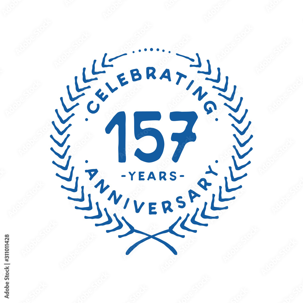 157 years design template. 157th logo. Vector and illustration. 157 years design template. 157th logo. Vector and illustration.