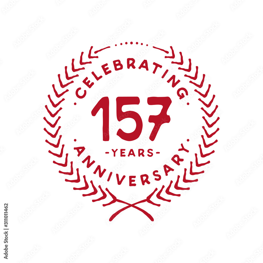 157 years design template. 157th logo. Vector and illustration. 157 years design template. 157th logo. Vector and illustration.