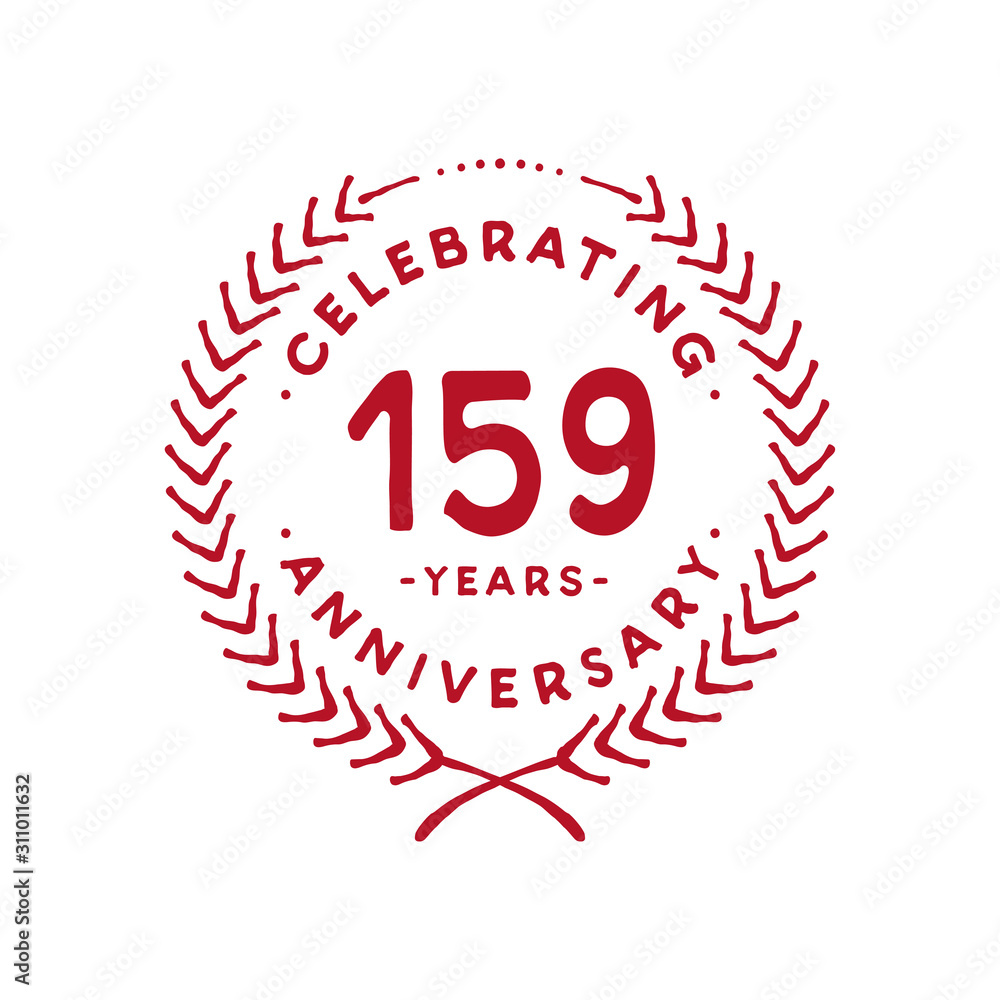 159 years design template. 159th logo. Vector and illustration. 159 years design template. 159th logo. Vector and illustration.