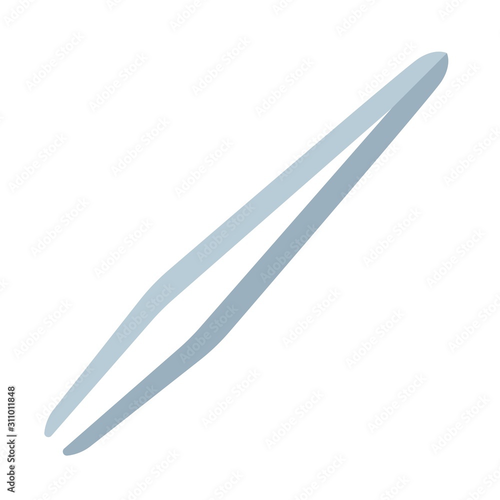 Surgical tweezers vector icon flat isolated Surgical tweezers vector icon flat isolated