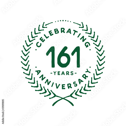 161 years design template. 161st logo. Vector and illustration.