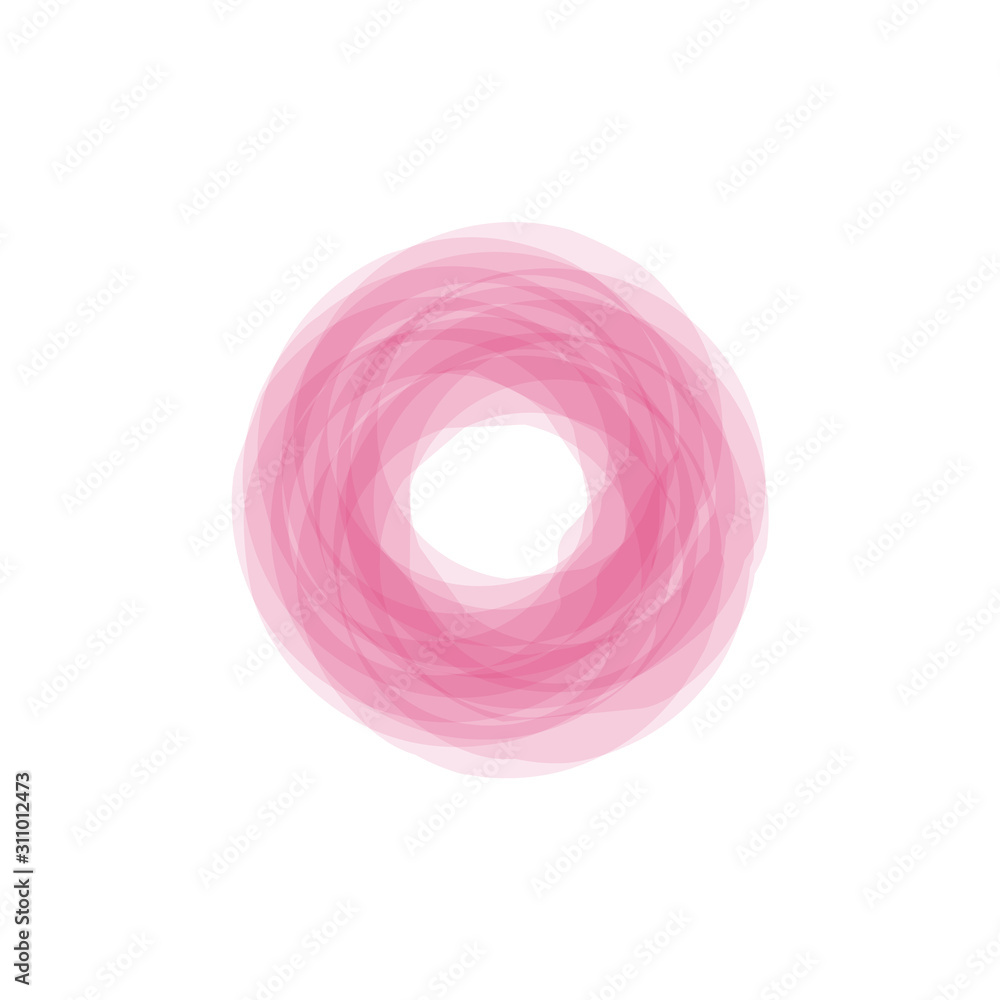 Vector round frame. Pink circle banner. Isolated on white transparent ...