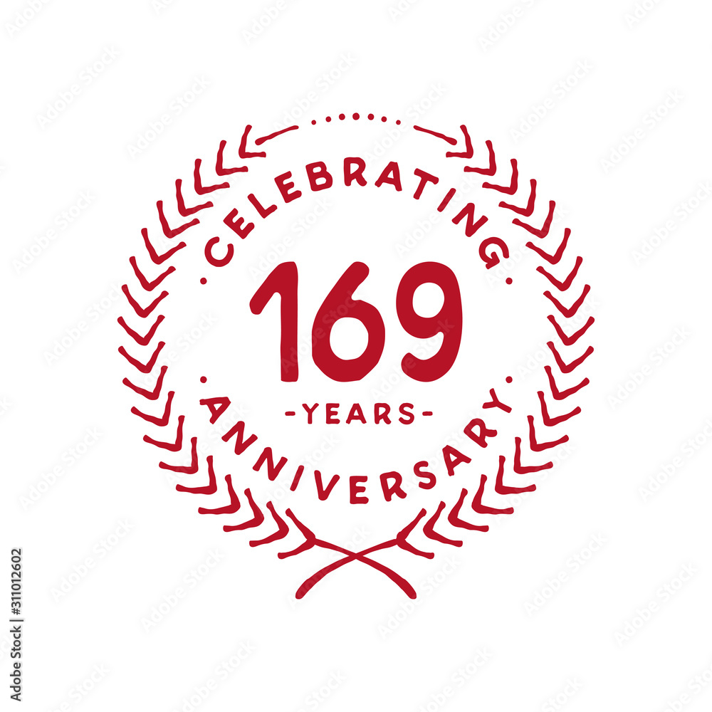 169 years design template. 169th logo. Vector and illustration. 169 years design template. 169th logo. Vector and illustration.