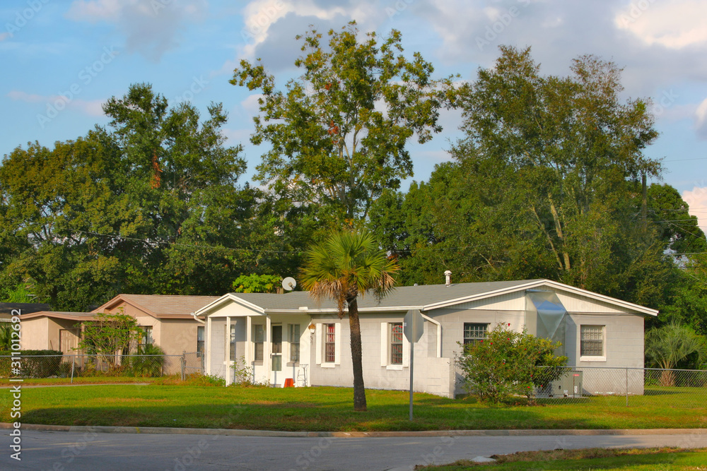 White house with trees, Florida, USA White house with trees, Florida, USA