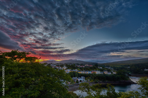 view on Portree before sunset, Scotland