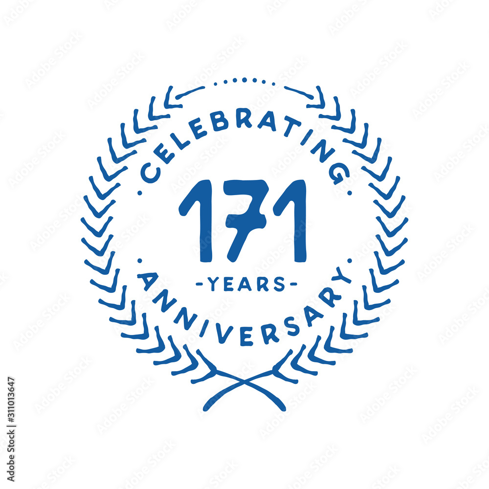 171 years design template. 171st logo. Vector and illustration. 171 years design template. 171st logo. Vector and illustration.