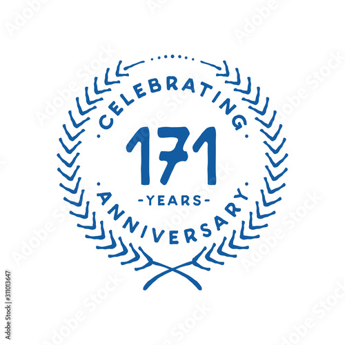 171 years design template. 171st logo. Vector and illustration.