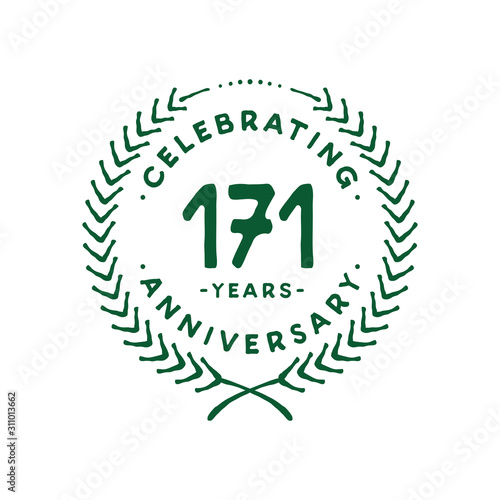 171 years design template. 171st logo. Vector and illustration.