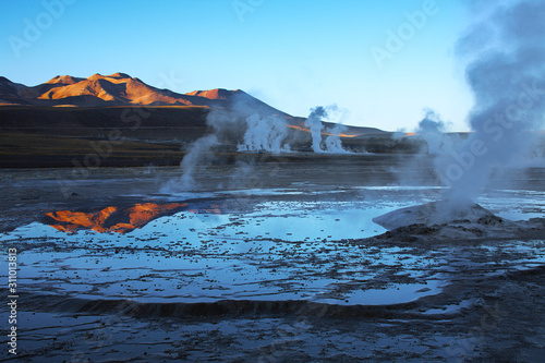 Geyser field El Tatio in Atacama region, Chile photo