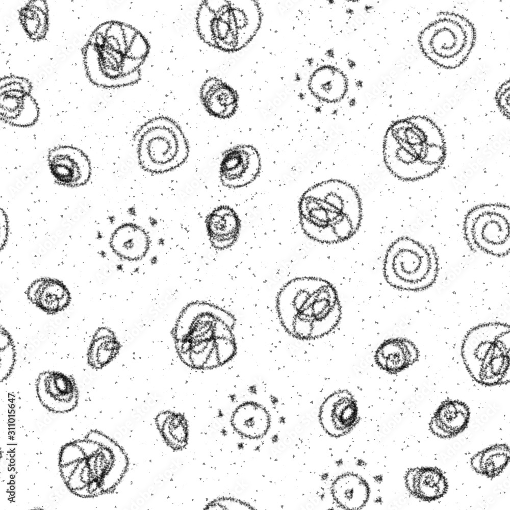 Hand Drawn grey Snowflakes Christmas Seamless Patt