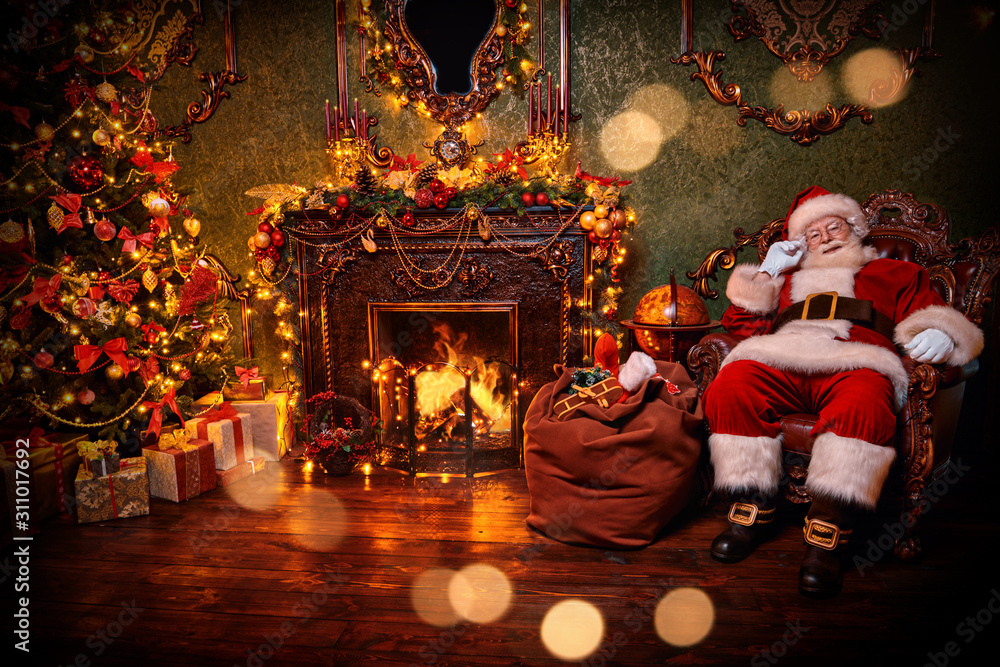 Santa in Christmas interior