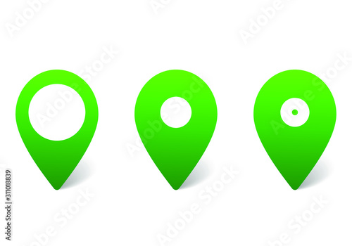 Map pointers, set of vector color pins, web icon