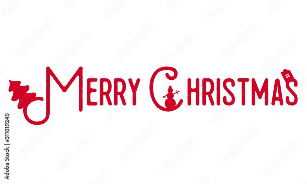 Merry Christmas slogan for postcard, vector logo Merry Christmas slogan for postcard, vector logo
