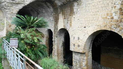 The Cento Camerelle, a major ancient Roman structures in Bacoli. Ancient Roman cisterns (Aqueduct). Campi Flegrei regional park (The Phlegraean Fields), Campania, Naples, Italy photo