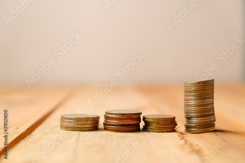 stack of coins on a table