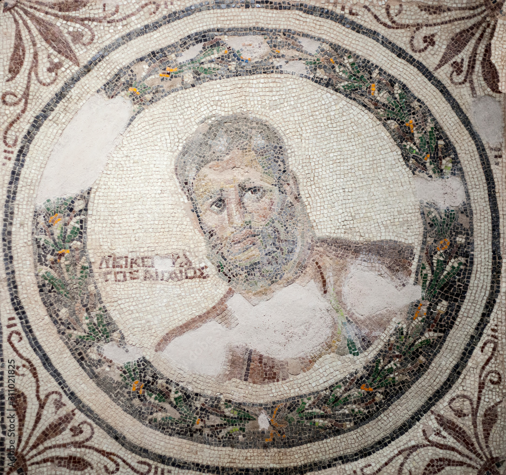 ancient mosaic painting from roman period
